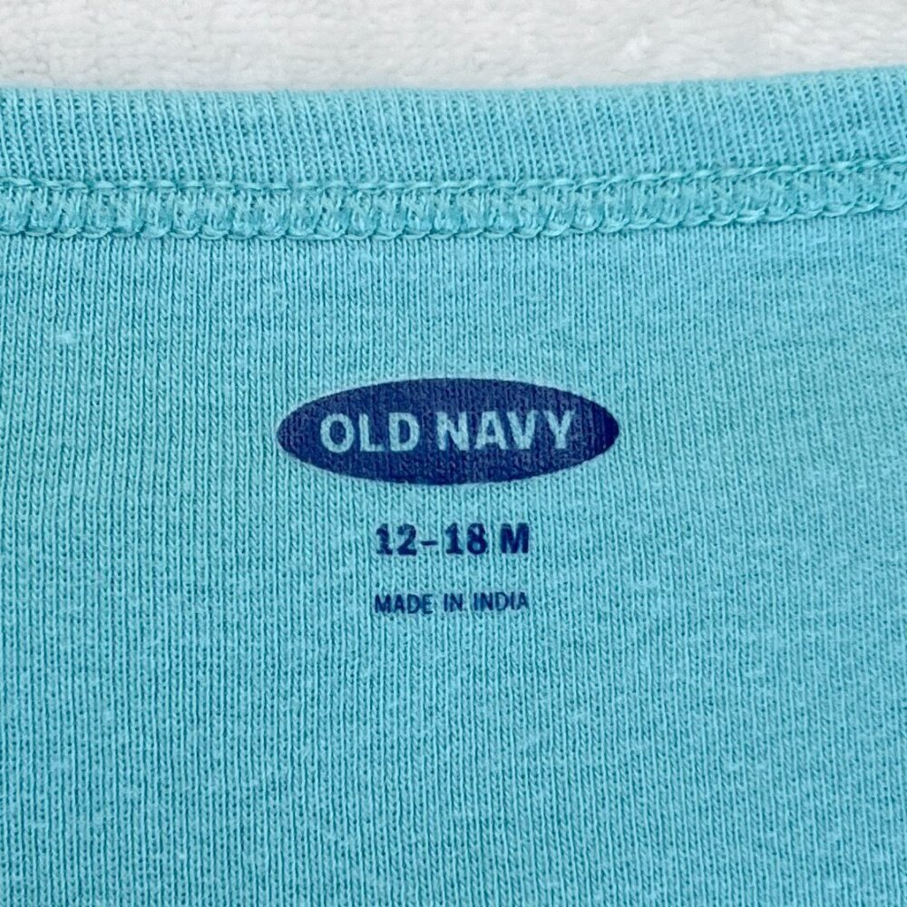 Old Navy Sleeveless Bodysuit | Baby Girls | 12-18 Months | Floral | Aqua - Picture 4 of 5